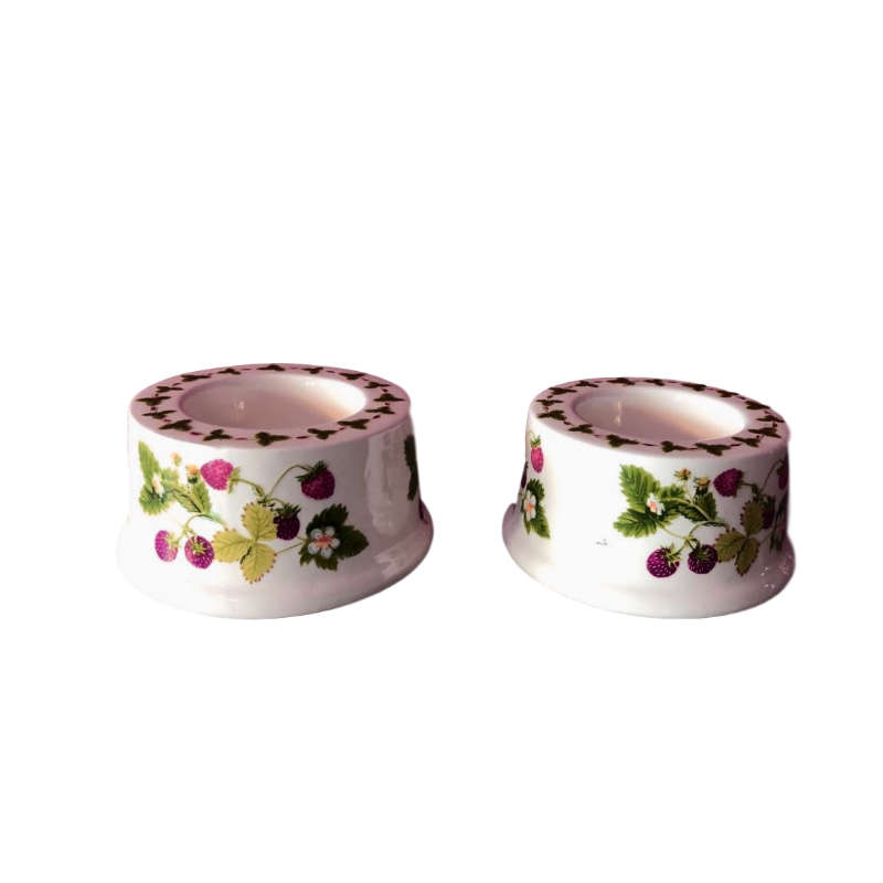 Portmeirion  Pair Of Summer Strawberry Candle Holders