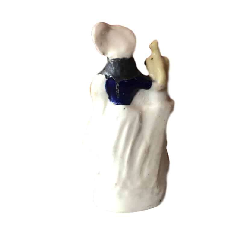 Staffordshire Flat Back Lady With Bird