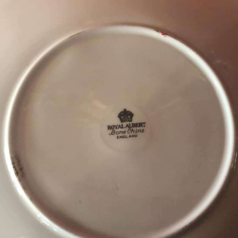 Royal Albert Green and Pink Tea Cake Plate