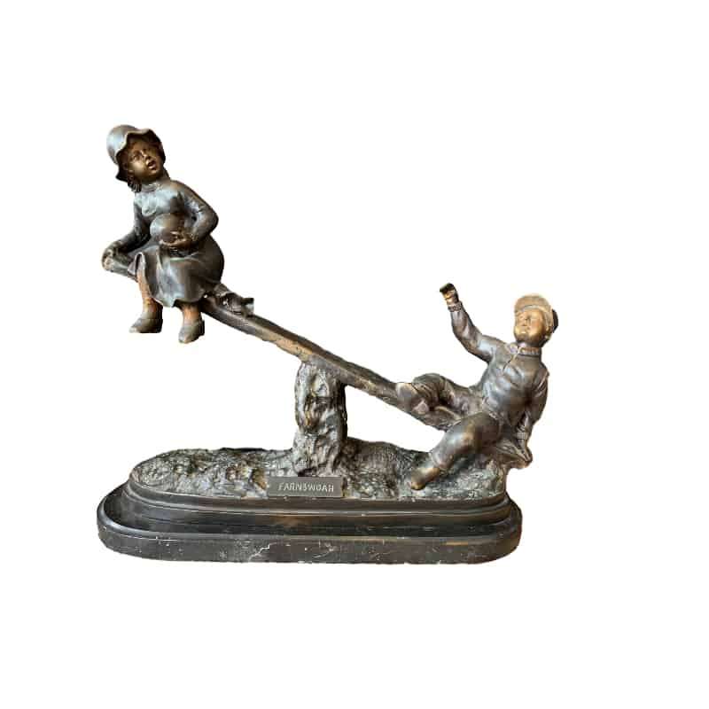 Bronze Of Two Kids On A Seesaw Farnswoah