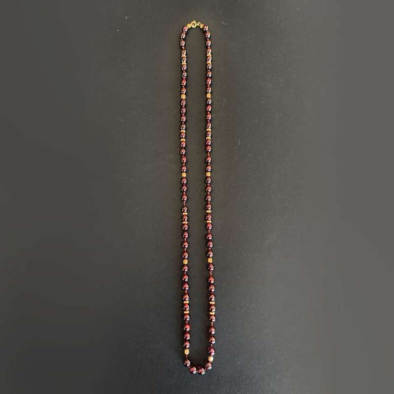 String Of Garnets With 9 Carat Gold Beads