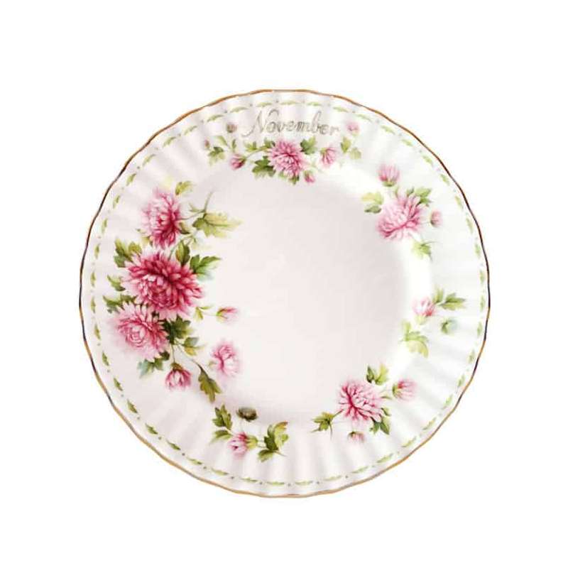 Royal Albert November Fish Plate Flower Of The Month