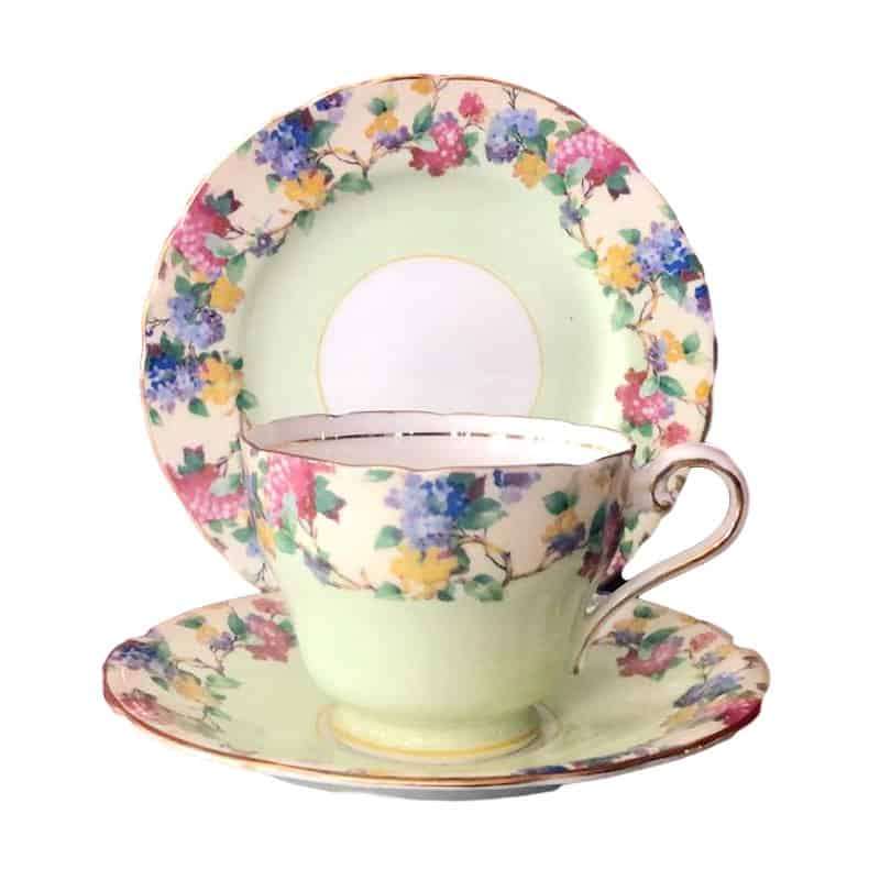 Aynsley Floral Border Trio C752 2