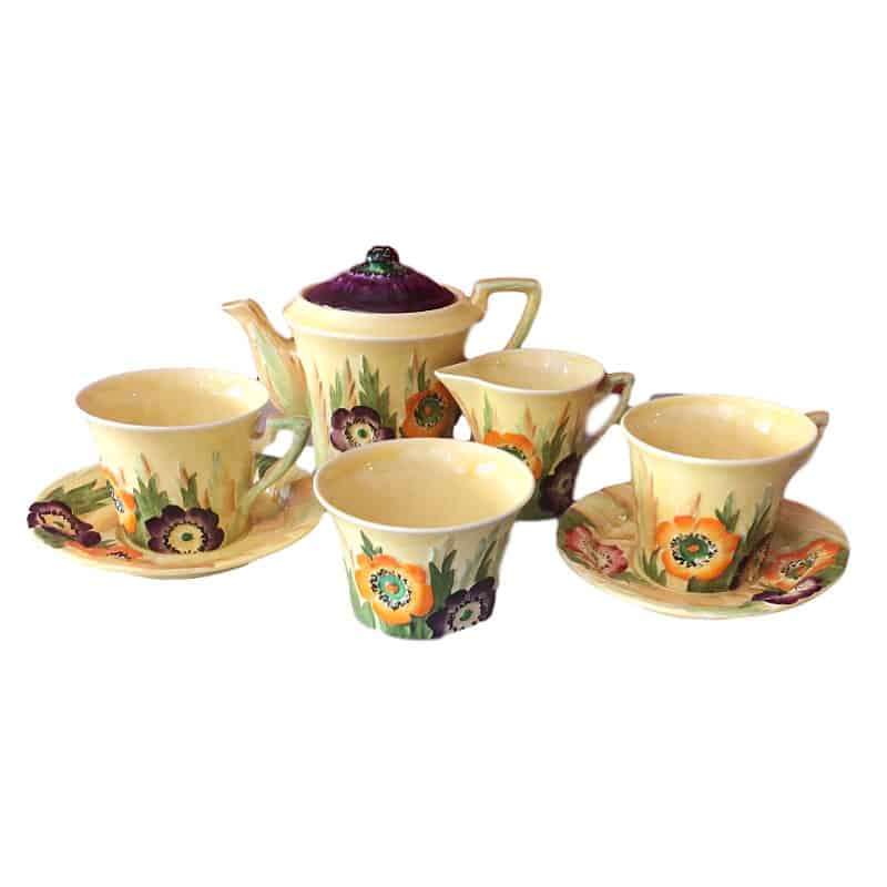 Carlton Ware Anemone Tea For Two Art Deco