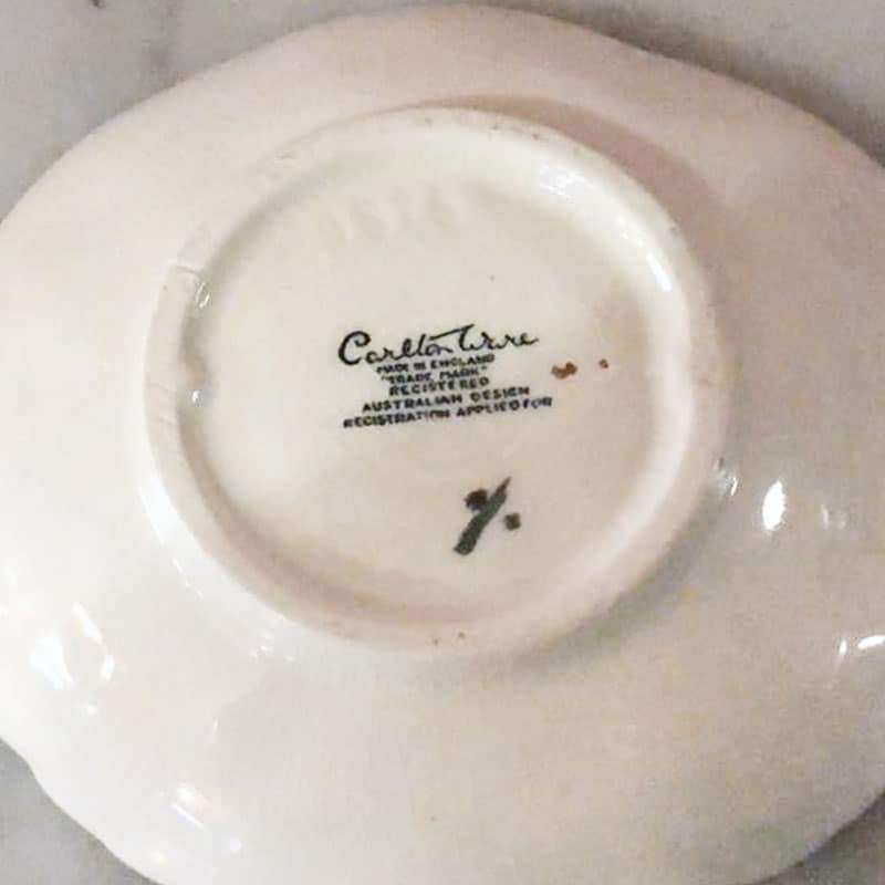 Carlton Ware Foxglove Green Nut Dish