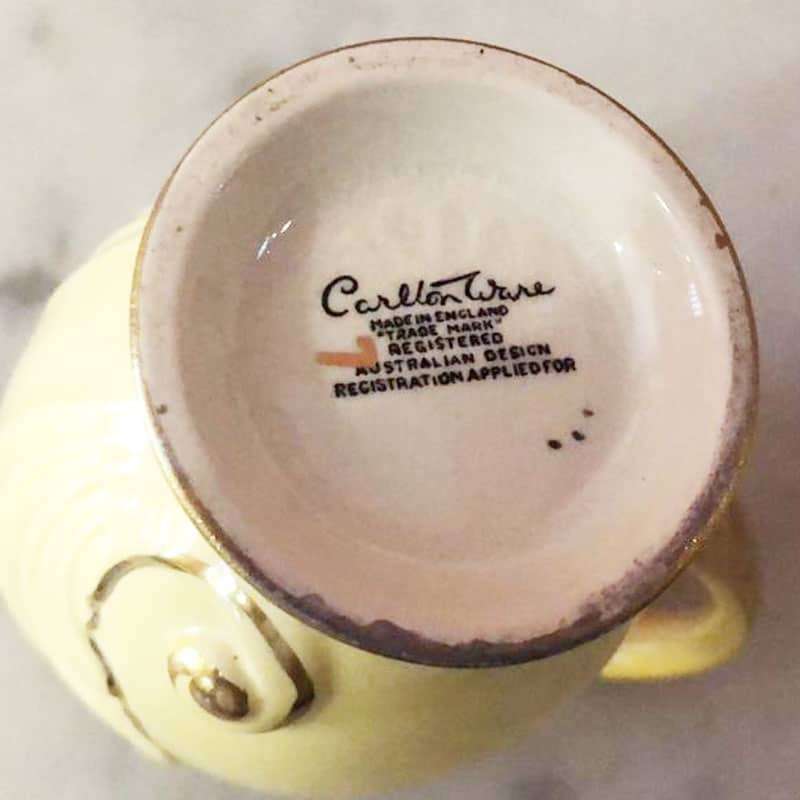 Carlton Ware Yellow Conch Shape Milk and Sugar