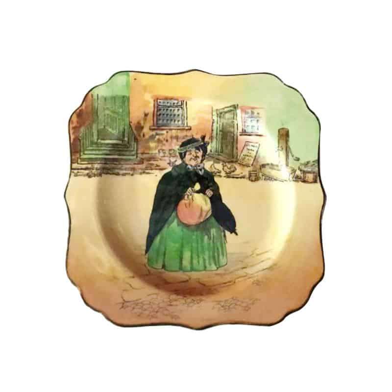 Royal Doulton Dickensware Square Plate Sairey Gamp