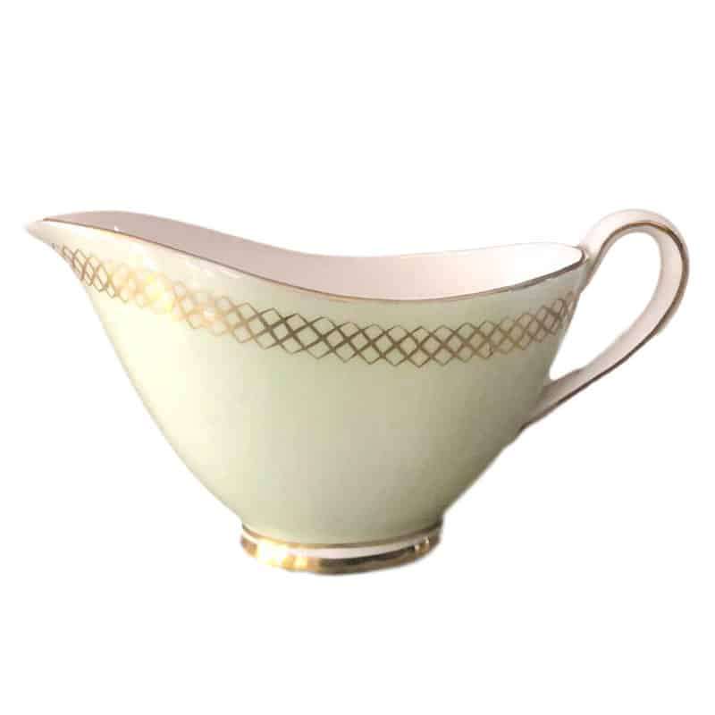Tuscan China Milk Jug Green Gold Detail d343s