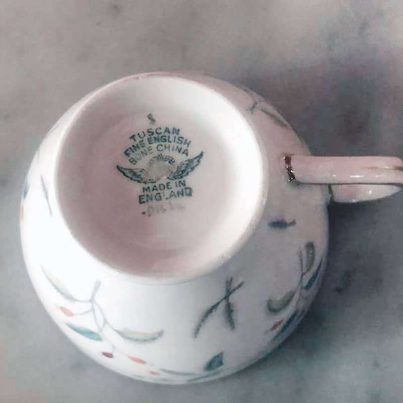 Tuscan China Hand Painted Trio With Sprigs Of Flowers