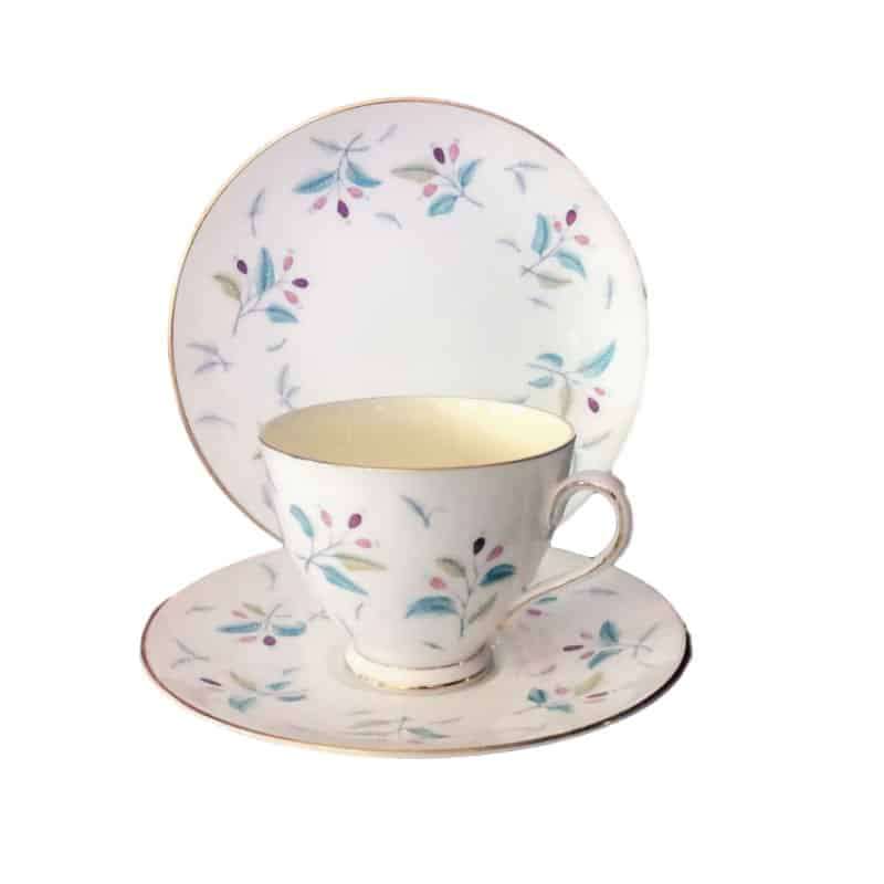 Tuscan China Hand Painted Trio With Sprigs Of Flowers