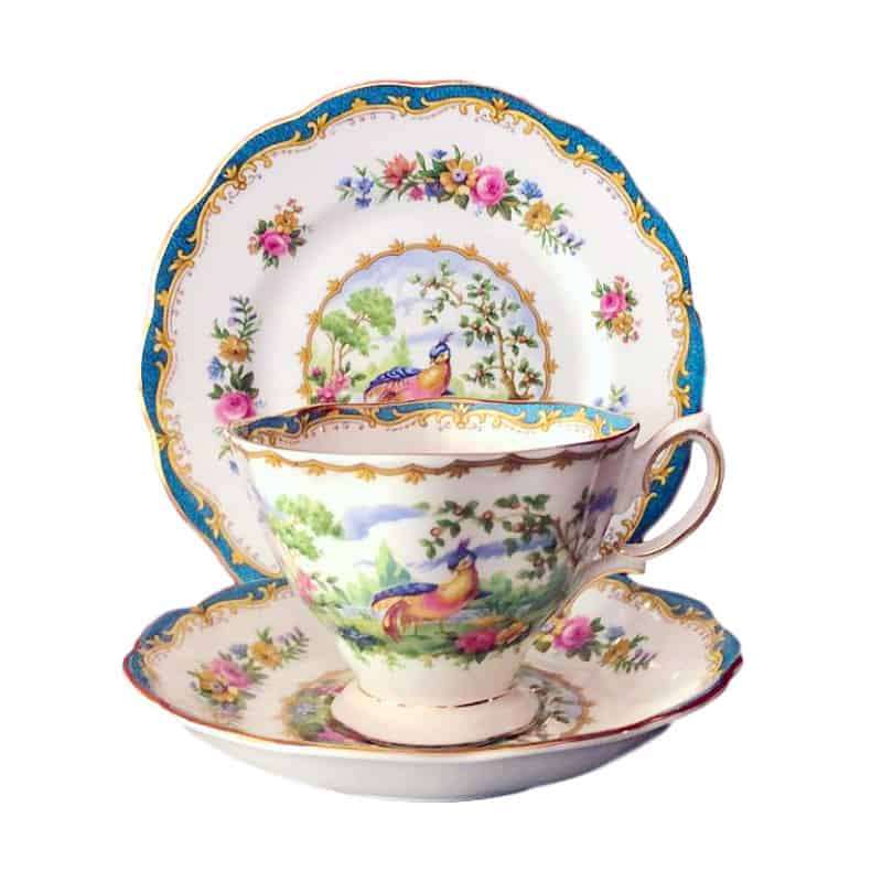 Royal Albert Chelsea Bird Trio Turquoise