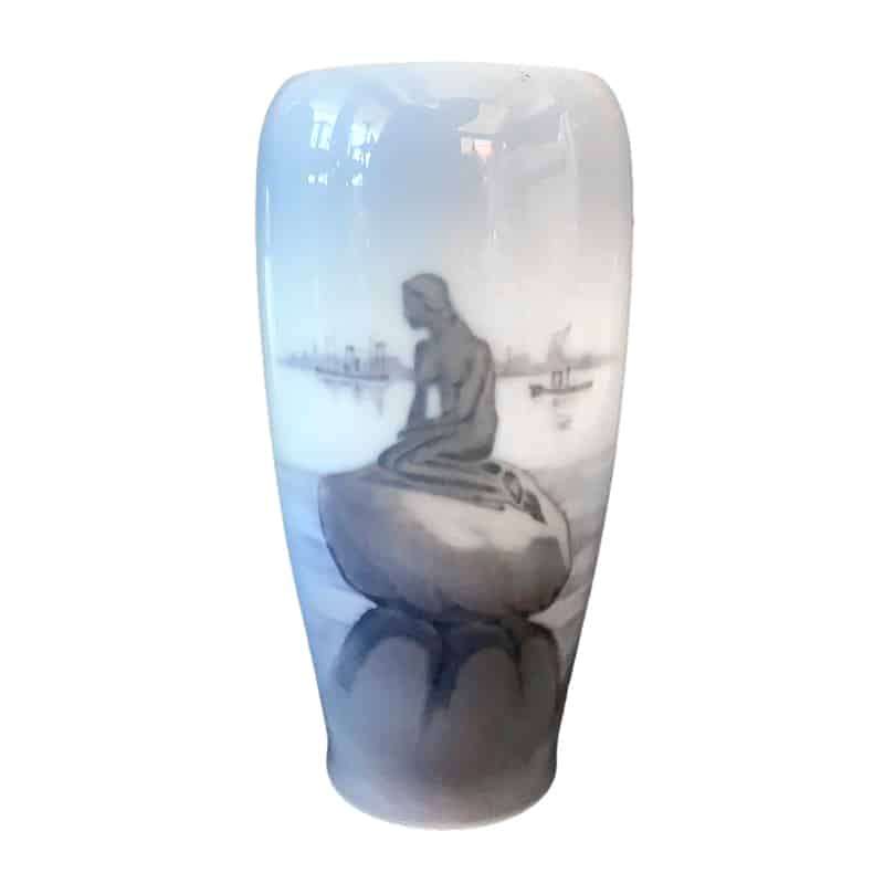 Small Royal Copenhagen Mermaid On A Rock  Vase