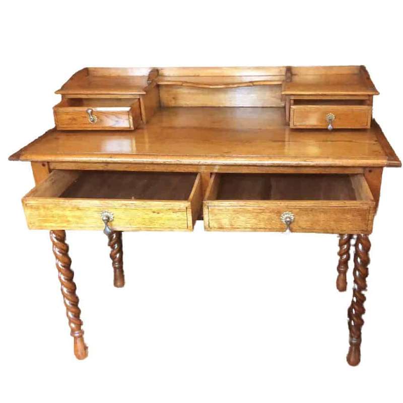 Victorian Oak Barley Twist Ladies Desk