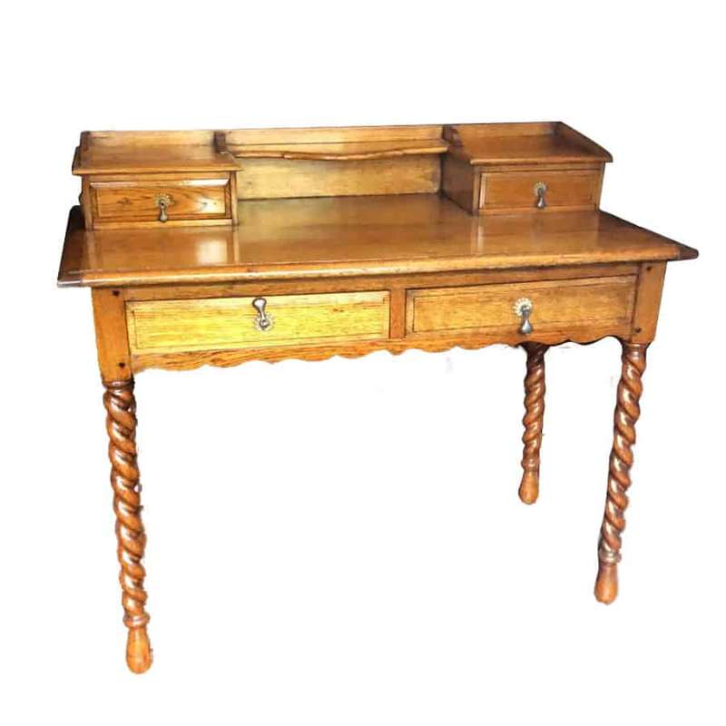 Victorian Oak Barley Twist Ladies Desk