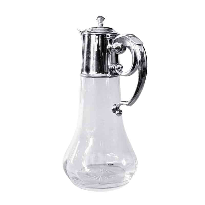 George V Clear Glass Silver Mounted Claret Jug Birm 1911