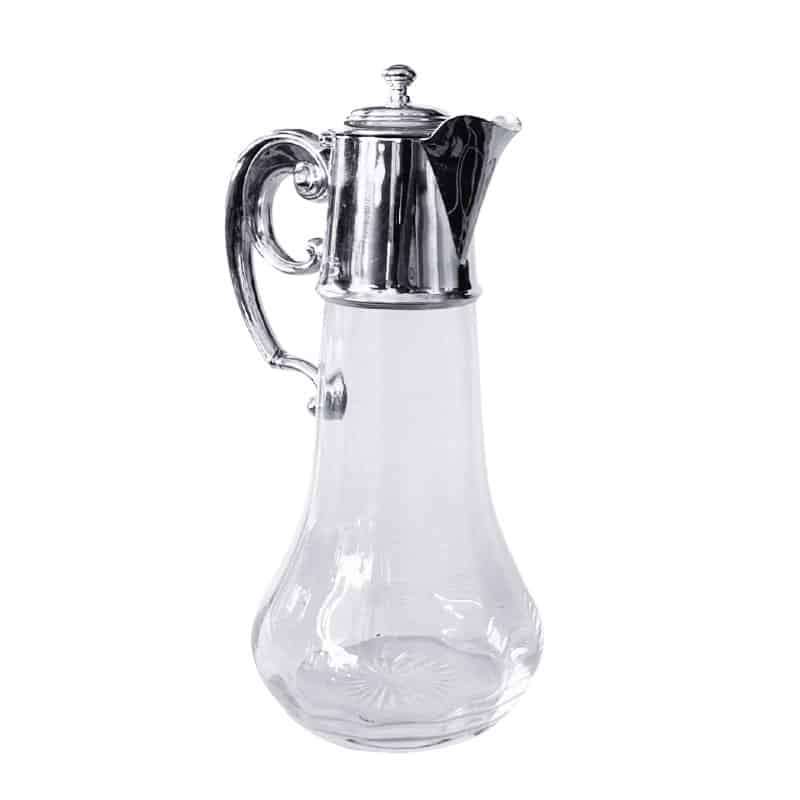 George V Clear Glass Silver Mounted Claret Jug Birm 1911