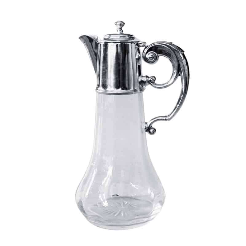 George V Clear Glass Silver Mounted Claret Jug Birm 1911