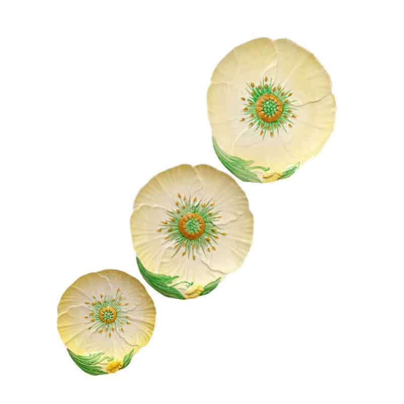 Carlton Ware Yellow Buttercup Set Of Three Sweet Dishes