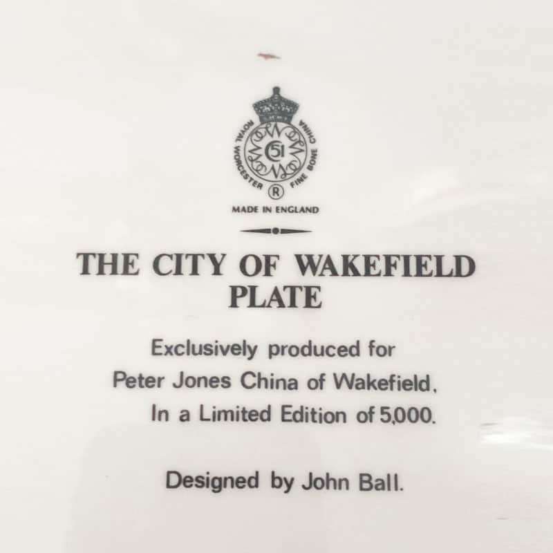 Royal Worcester City Of Wakefield Plate