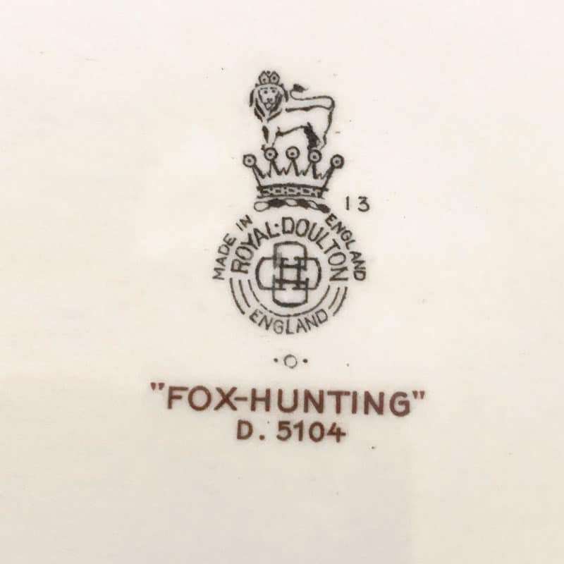 Royal Doulton Fox Hunting Green Rimmed Bowl D5104