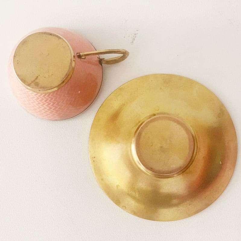 Enamel Cabinet Cup and Saucer
