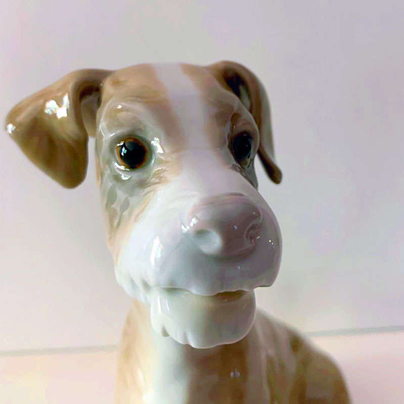 Lladro Figurine Seated Dog