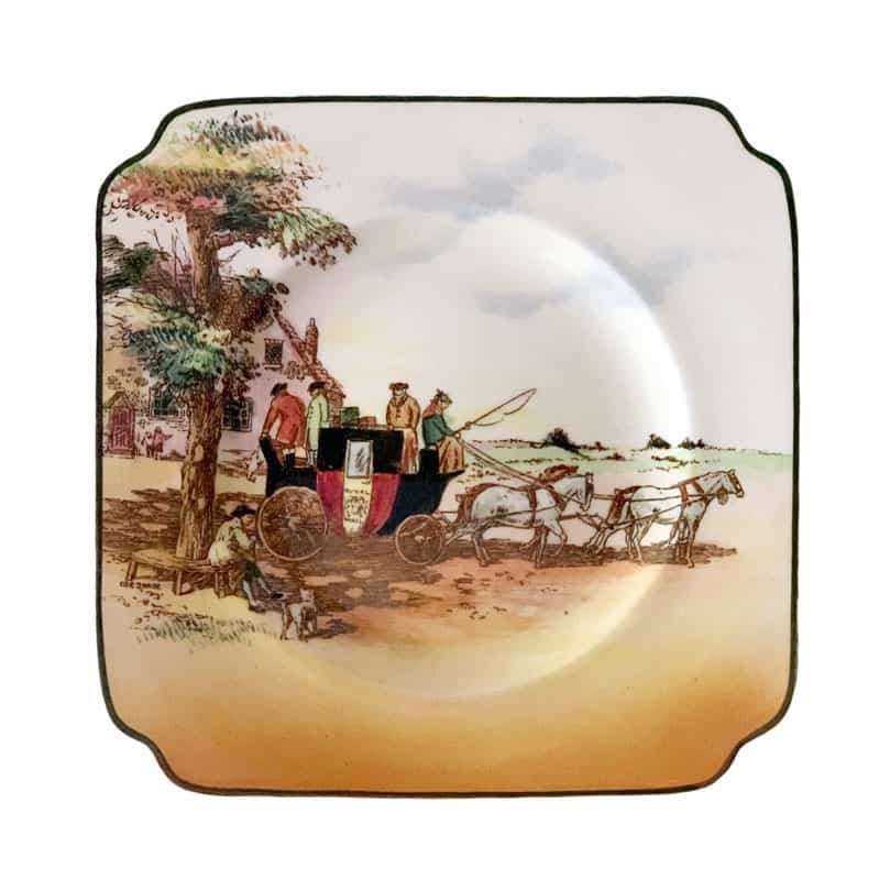 Royal Doulton Old English Coaching Scenes Square Plate D6393