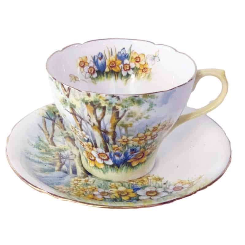 Shelley Daffodil Time Demitasse  Duo