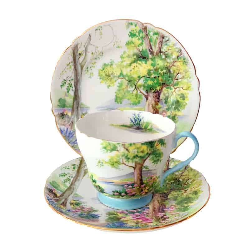Shelley Woodlands Pattern Tea Trio