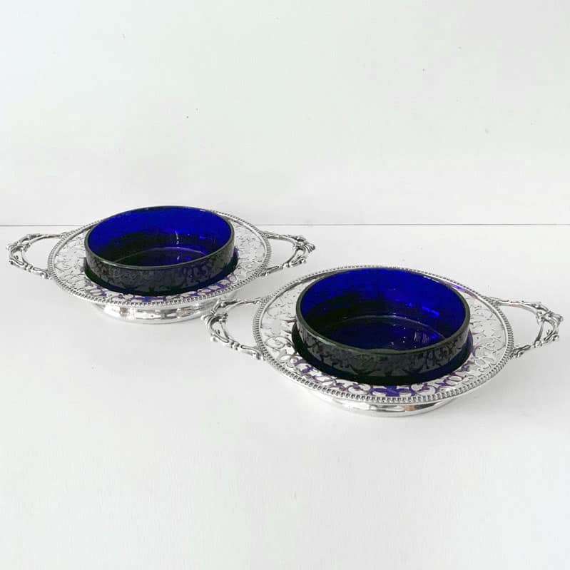 Rare Hallmarked Silver Pair Caviar Dishes London 1934