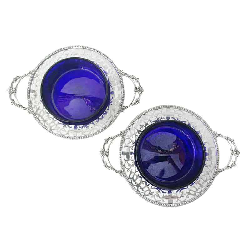 Rare Hallmarked Silver Pair Caviar Dishes London 1934