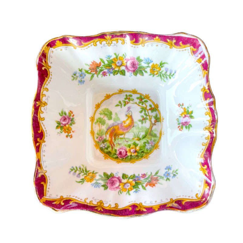 Royal Albert Chelsea Bird Maroon Nut Dish