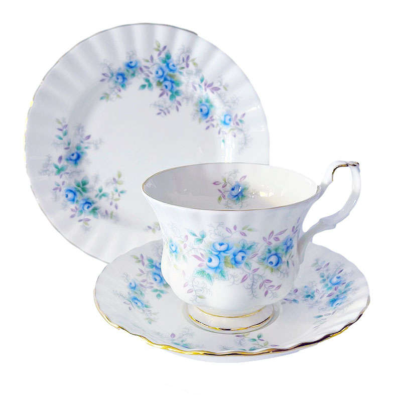 Royal Albert Blue Blossom  Montrose Tea Trio