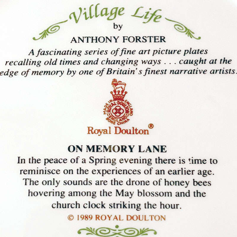 Royal Doulton Village Life On Memory Lane Plate