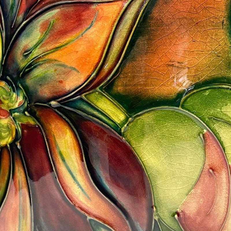 Flambe Walter Moorcroft Dahlia Vase
