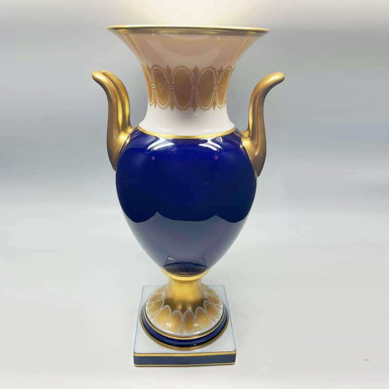Hutschenreuther Selb Cobalt Blue Gilded Handled Urn C1955