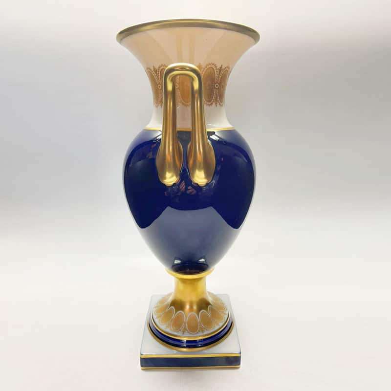 Hutschenreuther Selb Cobalt Blue Gilded Handled Urn C1955
