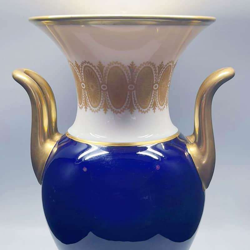 Hutschenreuther Selb Cobalt Blue Gilded Handled Urn C1955
