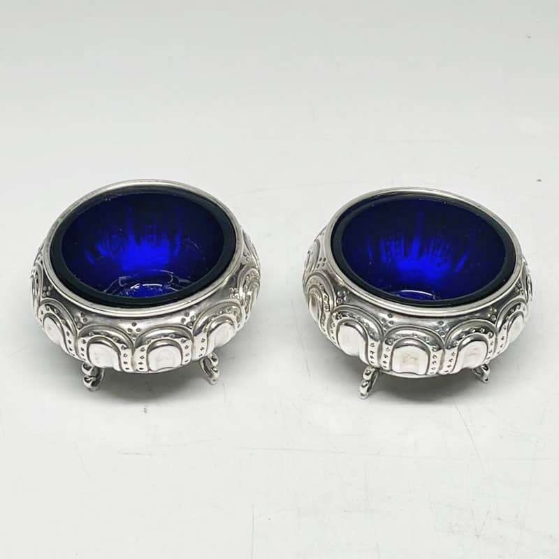 Pair Hallmarked Silver Salts Sheffield 1896