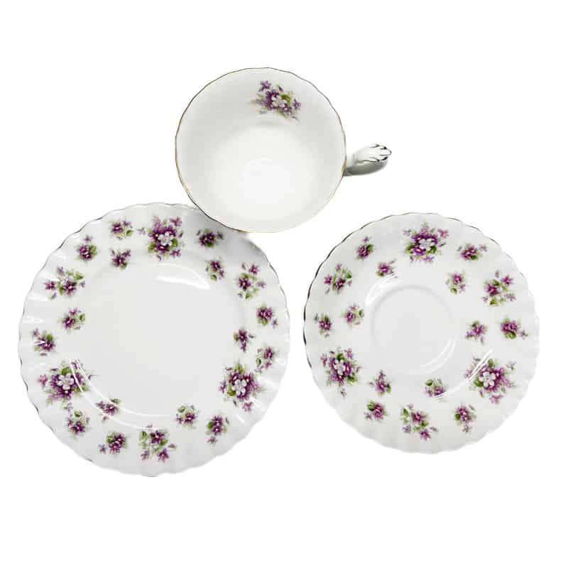 Royal Albert Sweet Violets Montrose Tea Trio