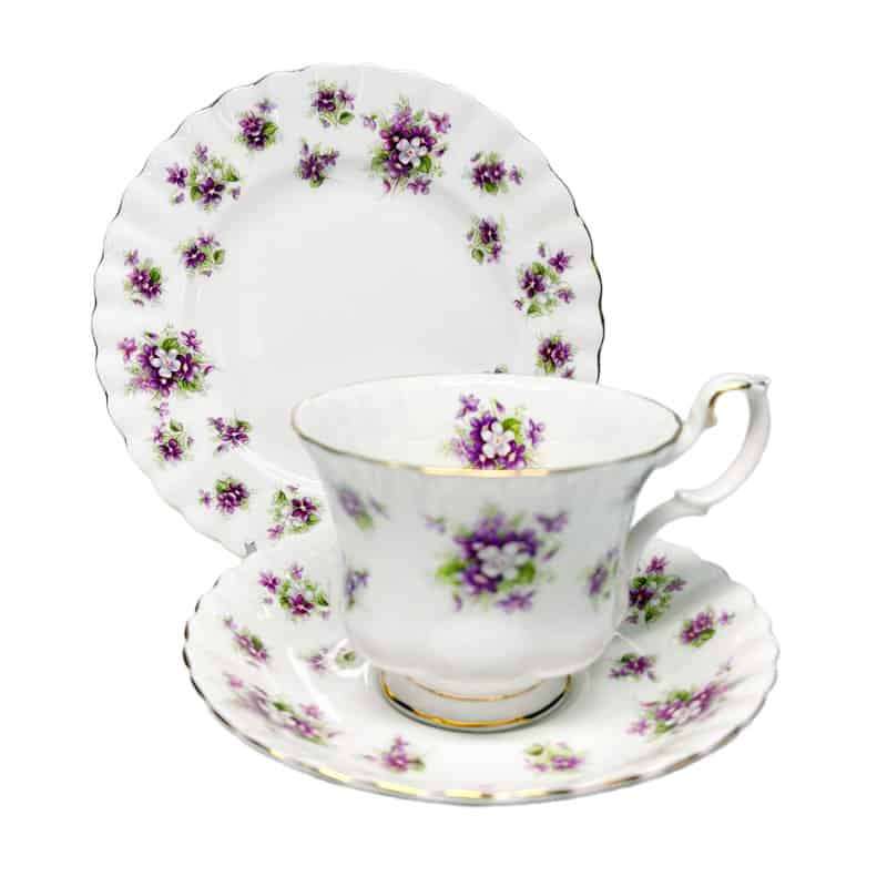 Royal Albert Sweet Violets Montrose Tea Trio