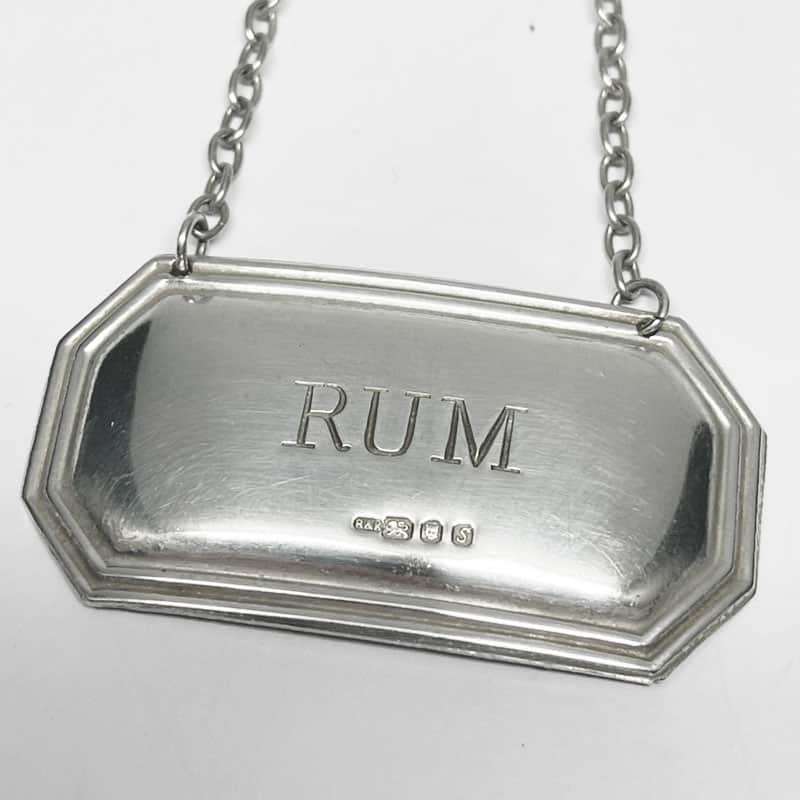 Silver Rum Decanter Label London 1992