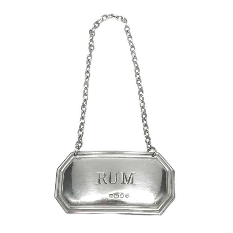 Silver Rum Decanter Label London 1992