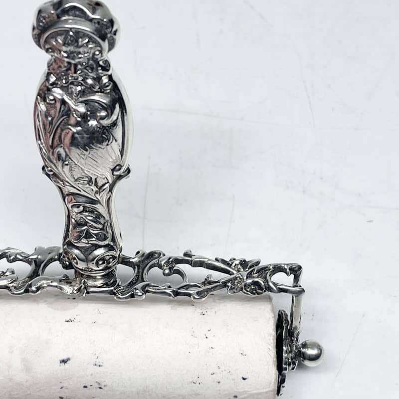 Victorian Silver Ornate Roller Blotter Desk Accessory