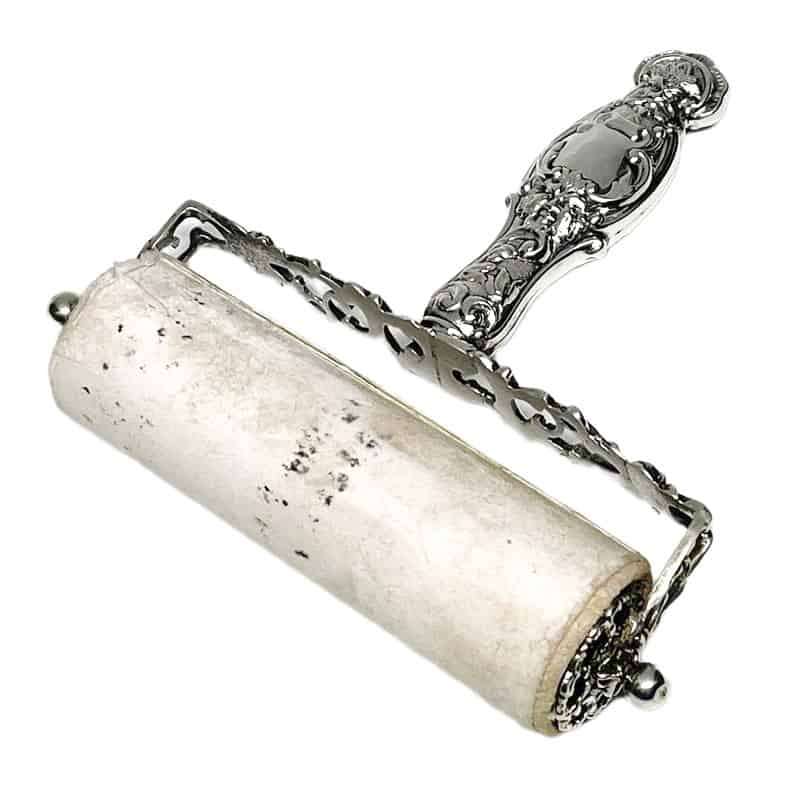 Victorian Silver Ornate Roller Blotter Desk Accessory