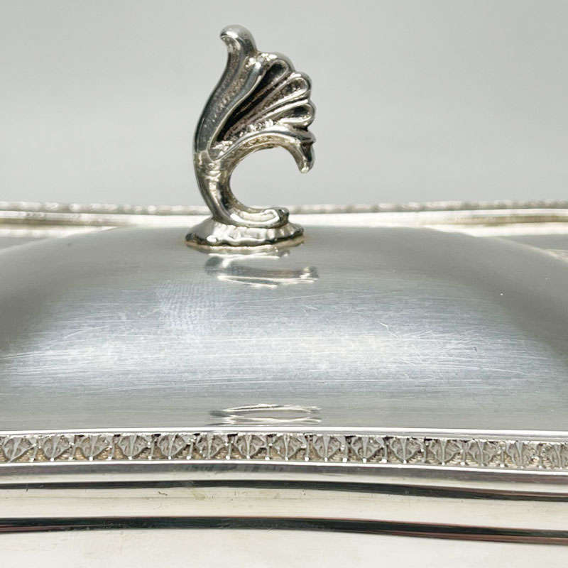 German Silver Caviar Dish With Hinge Lid