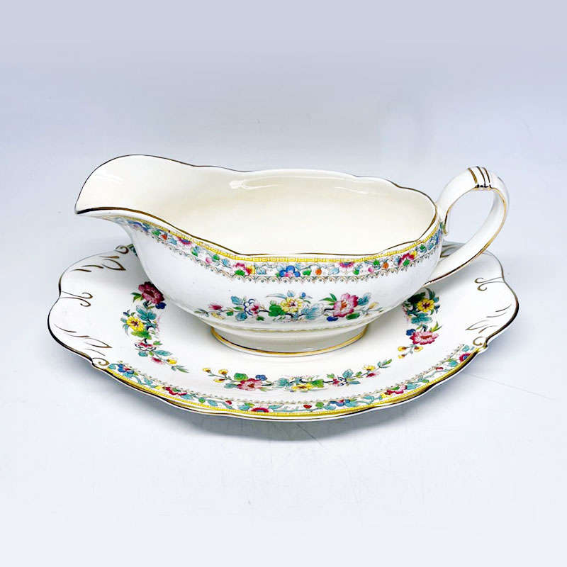 Coalport Ming Rose Gravy Boat And Underplate