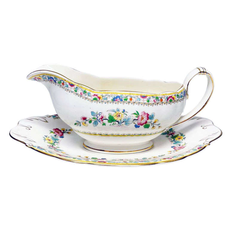 Coalport Ming Rose Gravy Boat And Underplate