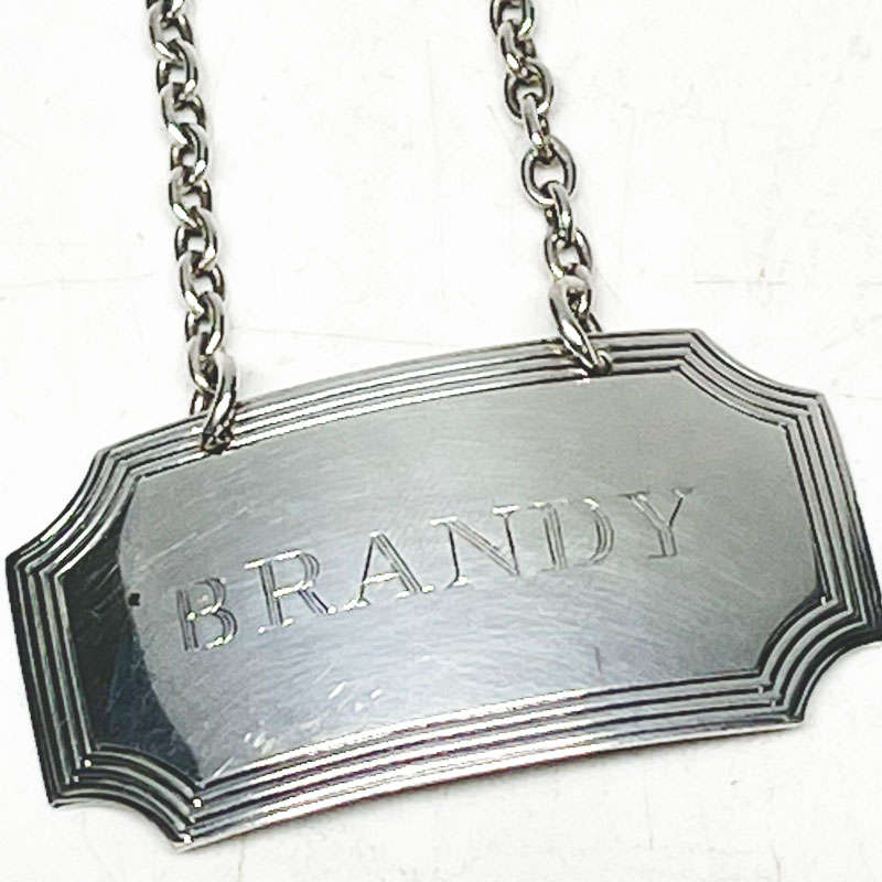 Hallmarked Silver Brandy Decanter Label Birmingham 1963