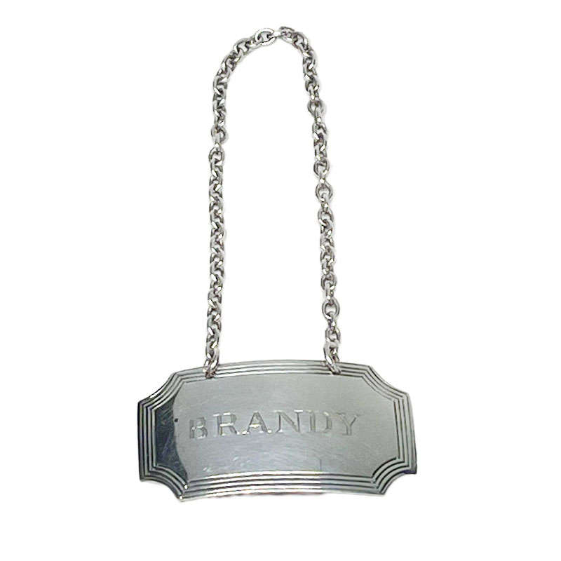 Hallmarked Silver Brandy Decanter Label Birmingham 1963